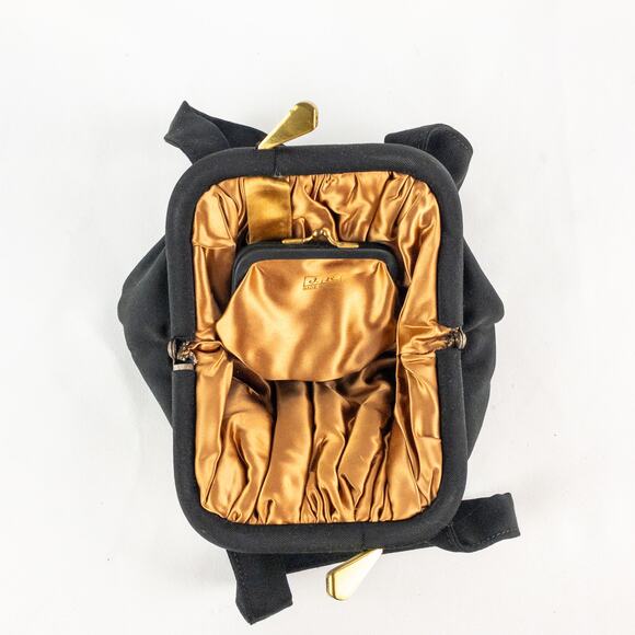 J. R. Julius Resnick Vintage Black Purse Bag Satin Coin Purse Womens One Size - Picture 10 of 16